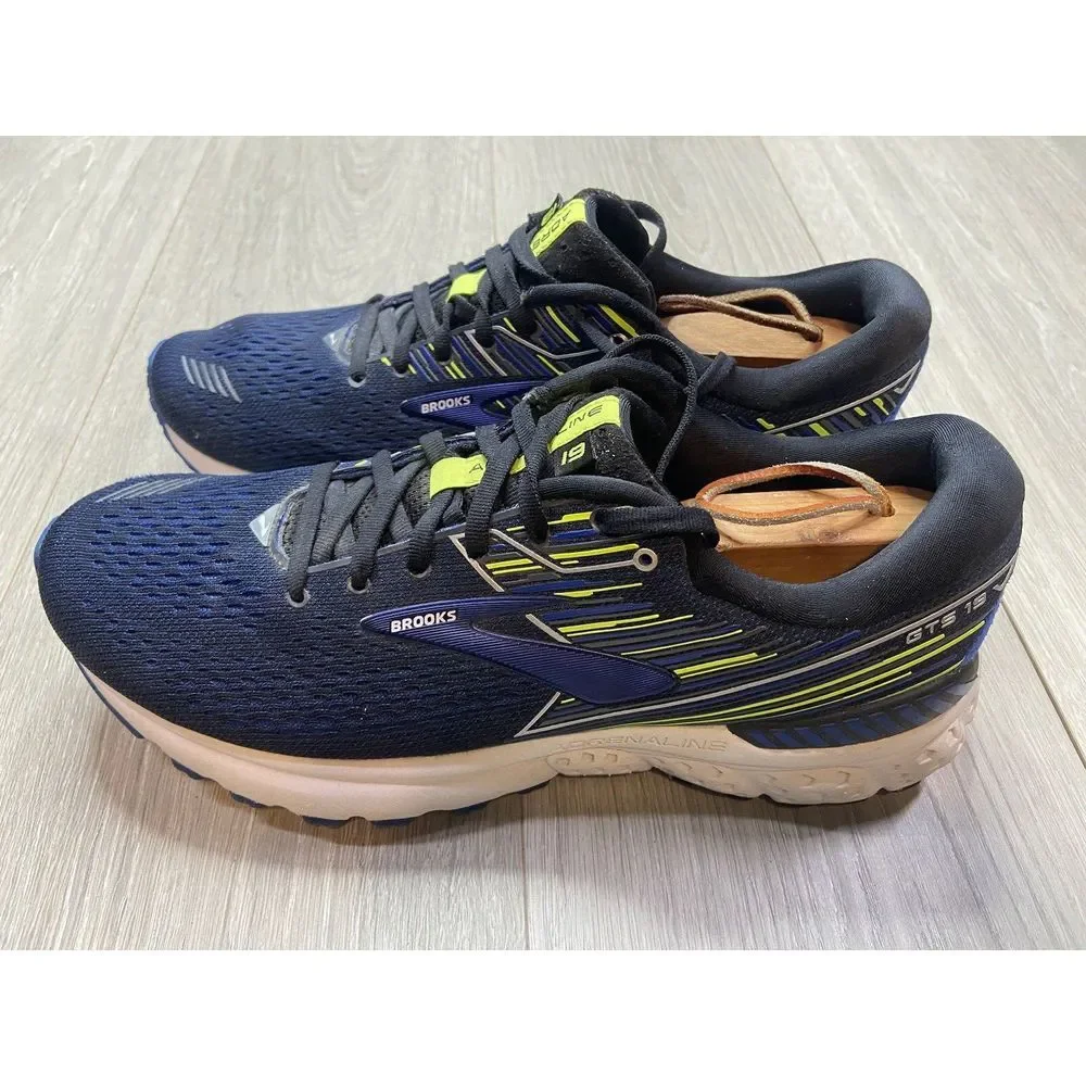 Brooks Shoes Men 9.5‎ Adrenaline GTS 19 Blue Run Athletic Sneaker 1102941D069